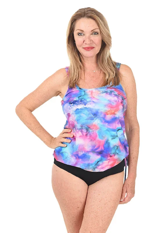 Cosmos Sunset Blouson Tankini Top