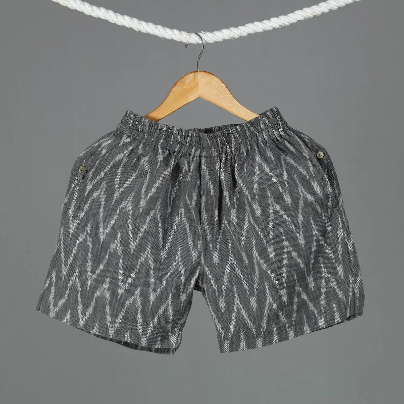 Grey - Pochampally Ikat Cotton Unisex Boxer/Shorts