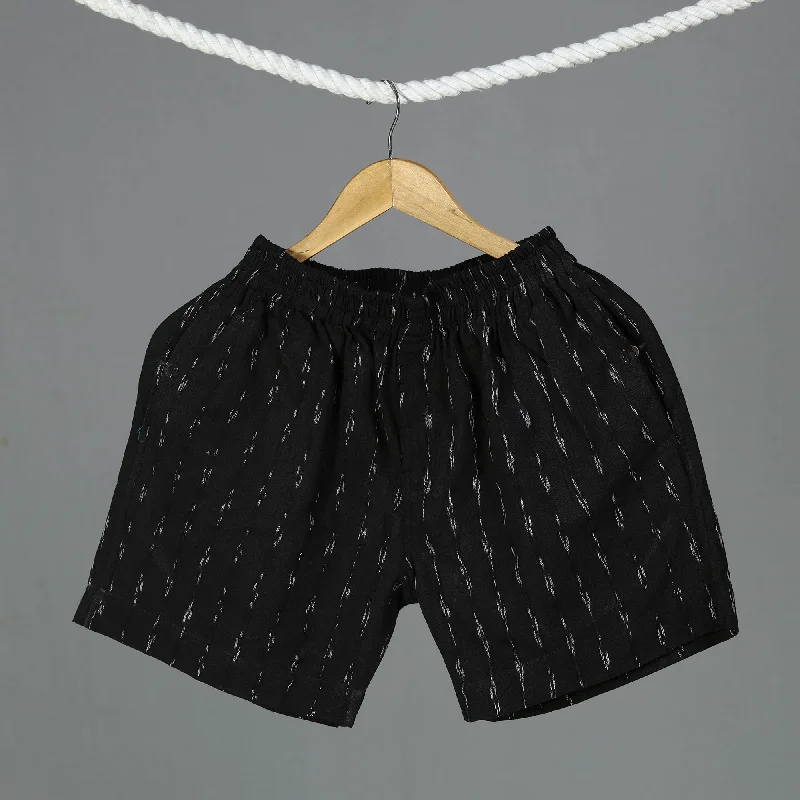 Black - Pochampally Ikat Cotton Unisex Boxer/Shorts