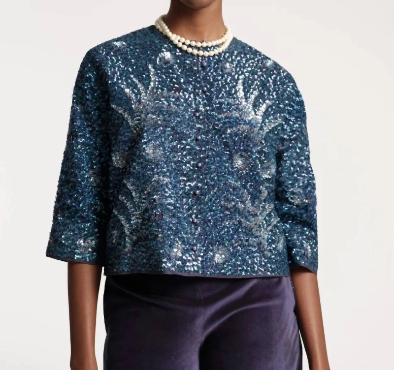 Elsie Sequins Jacket In Blue