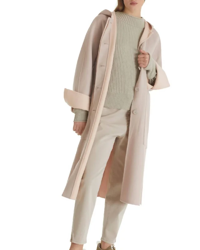 Wool Coat In Beige