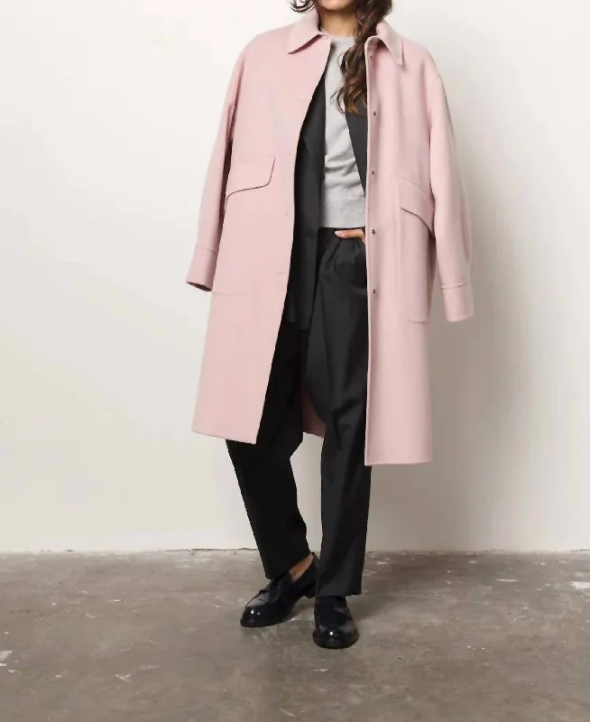 Wool Coat In Pink