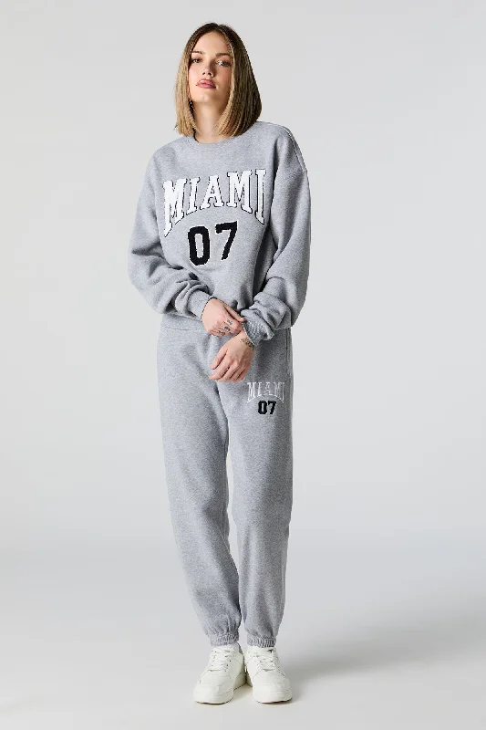 Miami Embroidered Fleece Everyday Jogger