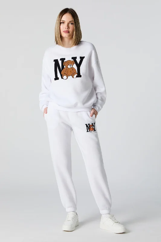 NY Teddy Embroidered Fleece Everyday Jogger