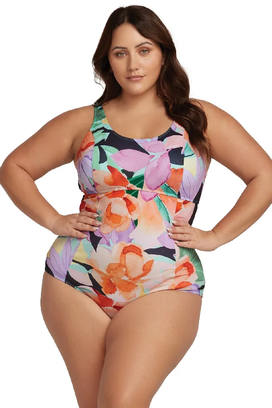 Natare Flo Hockney Chlorine Resistant One Piece Swimsuit