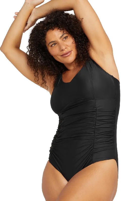 Black Hues Raphael E / F Cup Underwire One Piece Swimsuit