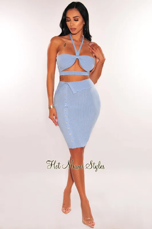 baby-blue-ribbed-halter-cut-out-button-up-skirt-two-piece-set