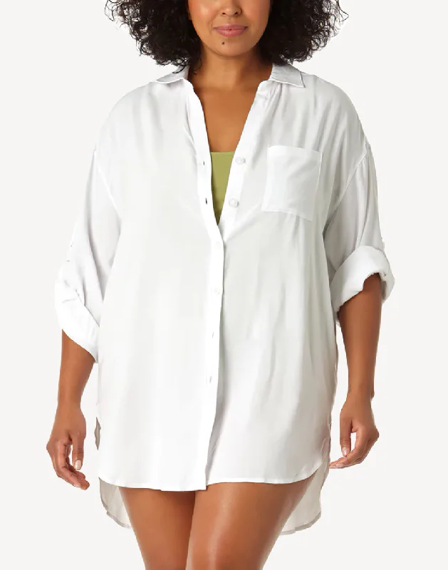 Boyfriend Button Down Plus Size Cover Up