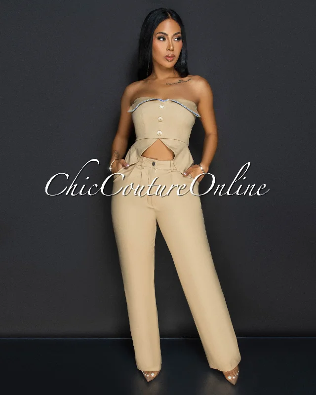 ilary-khaki-strapless-peplum-top-pants-set