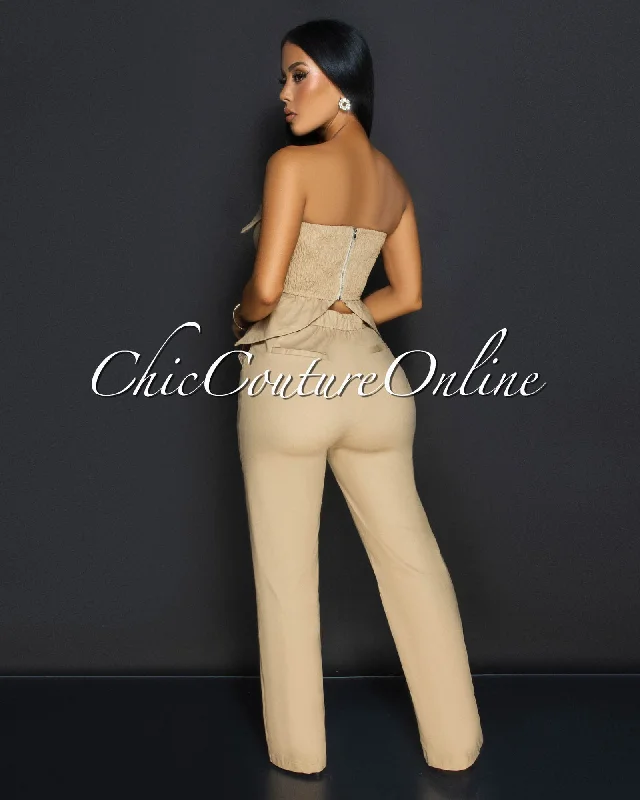 ilary-khaki-strapless-peplum-top-pants-set