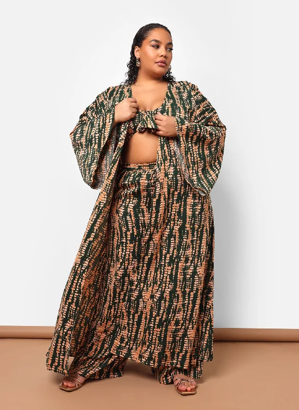 Kadijah Abstract Print Longline Duster