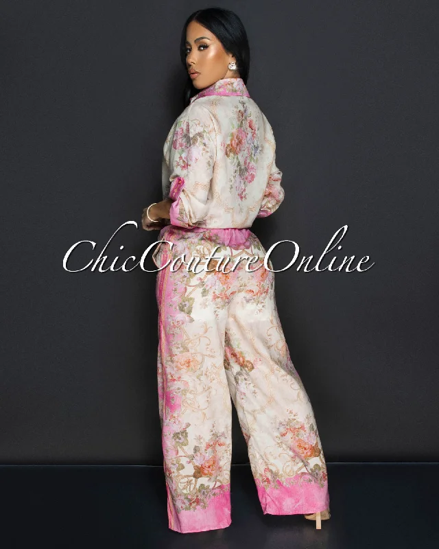 lovena-pink-floral-collared-shirt-wide-capri-pants-set