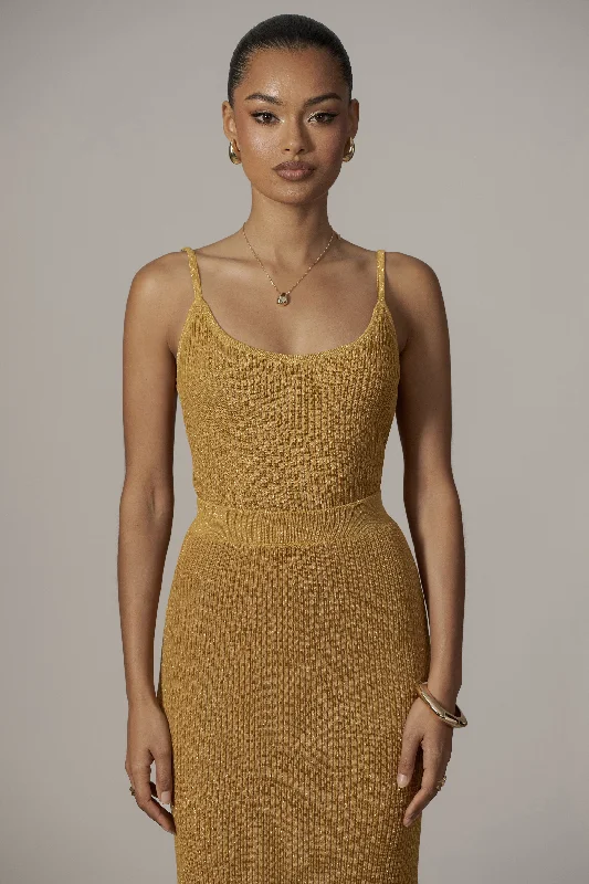 mustard-serena-ribbed-skirt-set