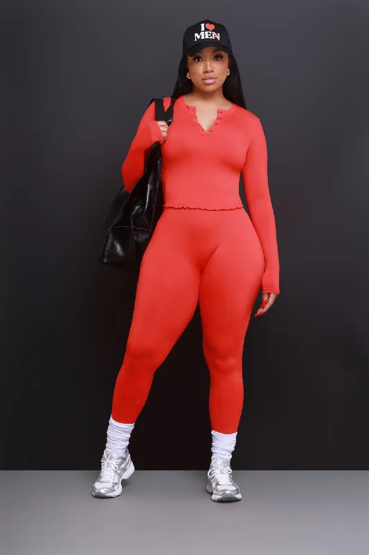 Nice List Long Sleeve Legging Set - Red