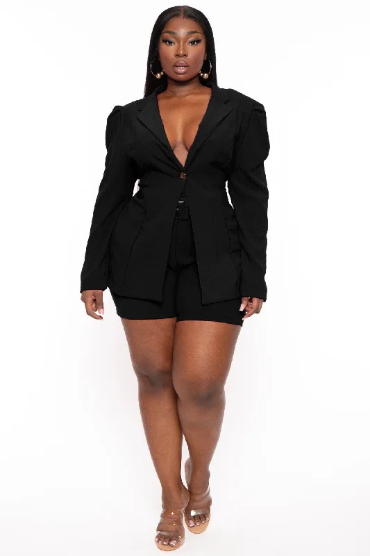 Plus Size HBIC Short Suit - Black