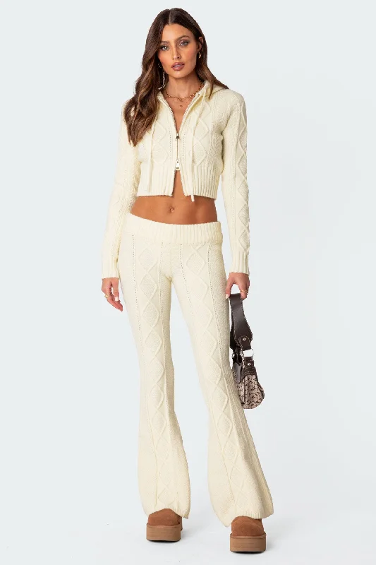 Ray Cable Knit Flared Pants