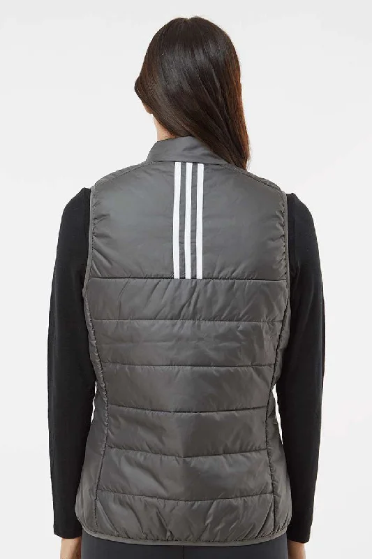 Adidas Womens Full Zip Puffer Vest - Grey - NEW