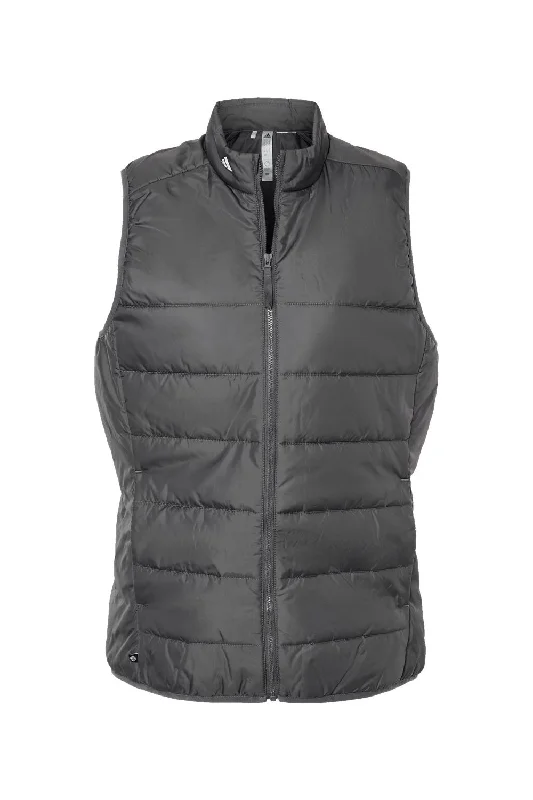 Adidas Womens Full Zip Puffer Vest - Grey - NEW