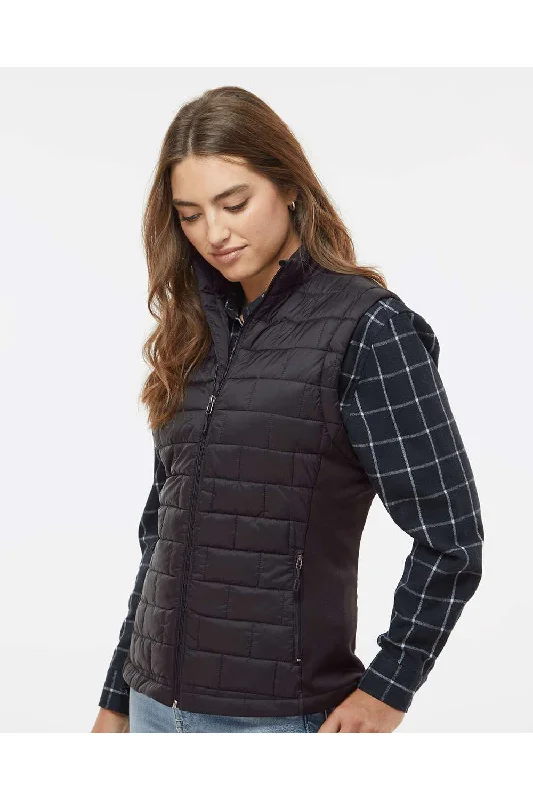 Burnside Womens Element Full Zip Puffer Vest - Black - NEW