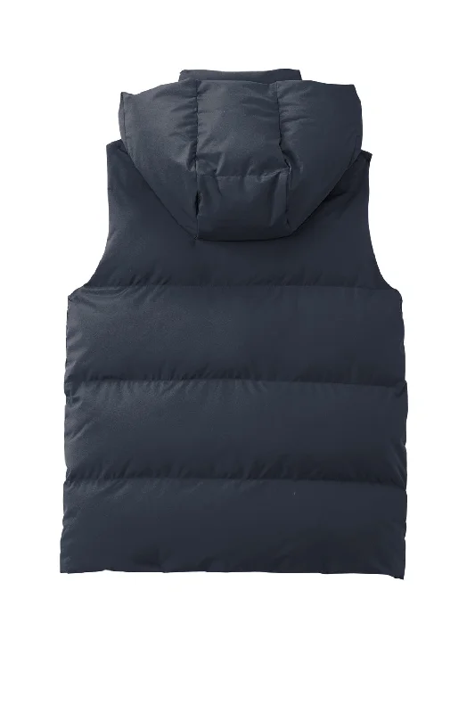 Mercer+Mettle Womens Water Resistant Full Zip Hooded Puffy Vest - Night Navy Blue