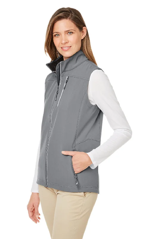 Nautica Womens Wavestorm Wind & Water Resistant Full Zip Vest - Graphite Grey