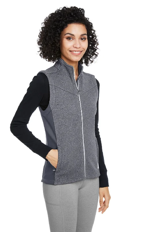 Spyder Womens Pursuit Full Zip Vest - Heather Black/Polar Grey