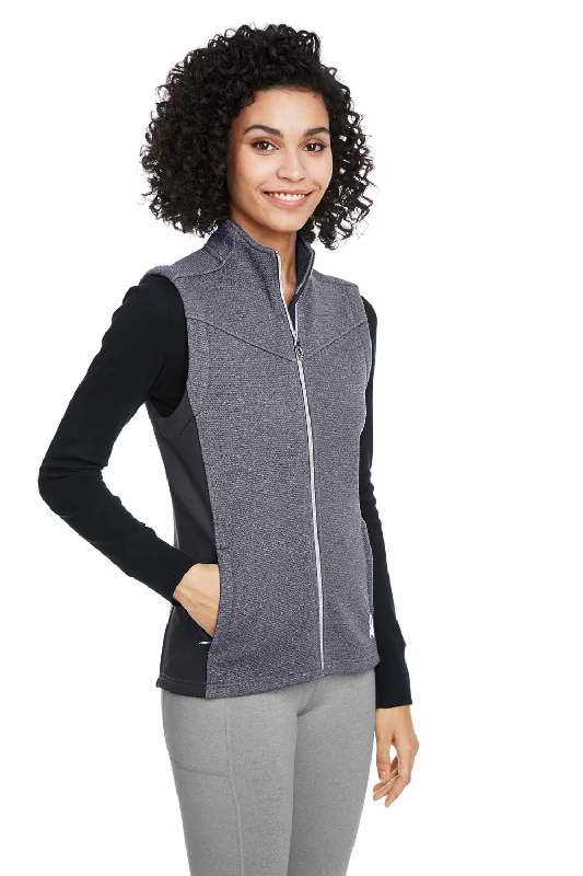 Spyder Womens Pursuit Full Zip Vest - Heather Frontier Blue/Black