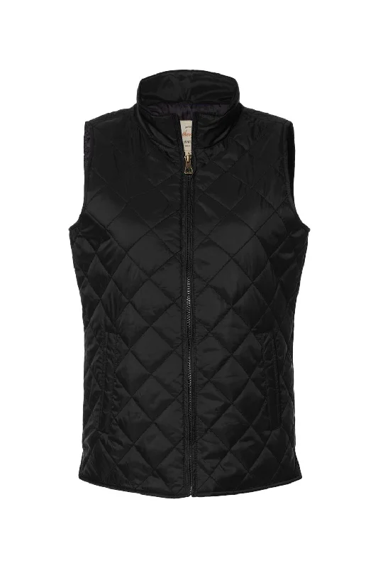 Weatherproof Womens Vintage Diamond Quilted Full Zip Vest - Black - NEW