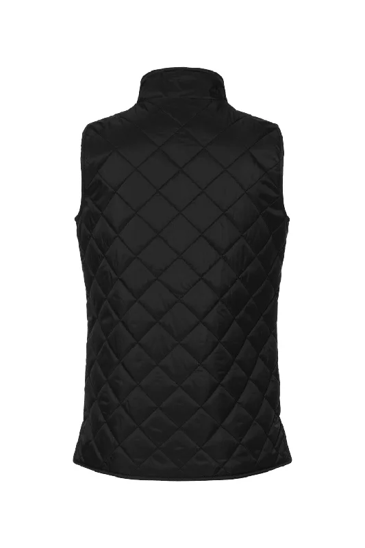 Weatherproof Womens Vintage Diamond Quilted Full Zip Vest - Black - NEW