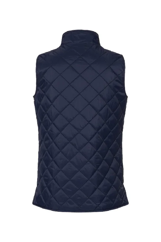 Weatherproof Womens Vintage Diamond Quilted Full Zip Vest - Navy Blue - NEW