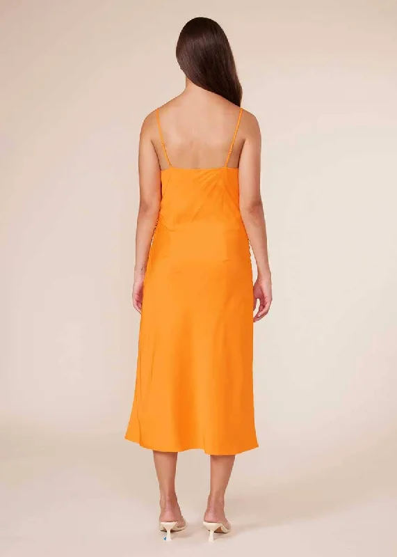 Pierre Gathered Dress - Tangerine