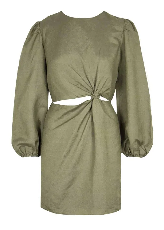 Pilar Knot Dress - Olive