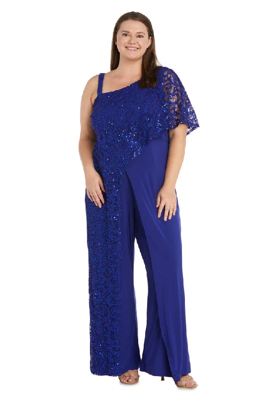 R&M Richards 3556W Long Plus Size Sequin Formal Jumpsuit