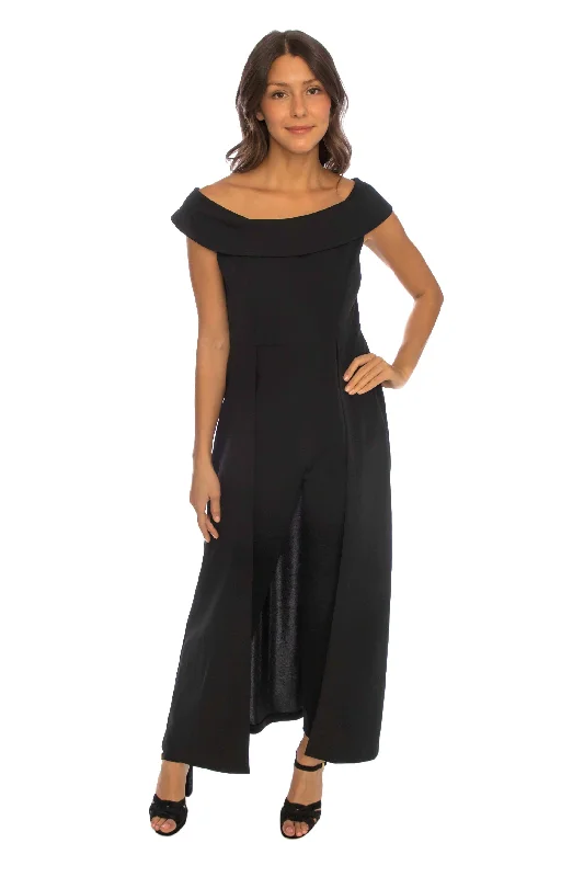 R&M Richards 2517P Petite Off Shoulder Jumpsuit