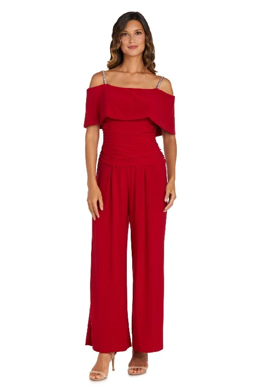 R&M Richards 5982P Petite Off Shoulder Jumpsuit Sale