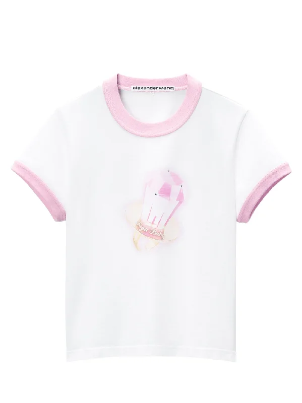 Sugar Baby Ringer Tee In Cotton Jersey