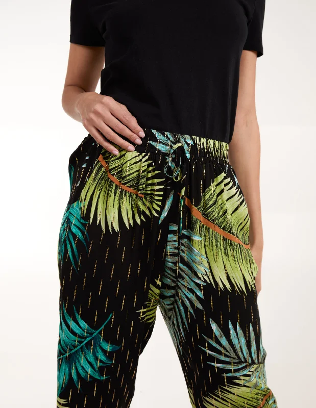 black-palm-print-trousers