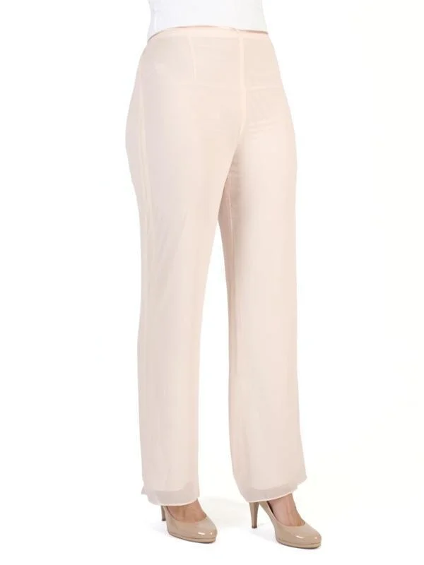 Blush Satin Trim Chiffon Trouser