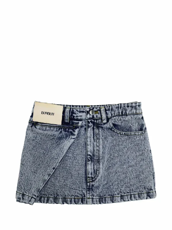 Tuck Denim Skirt