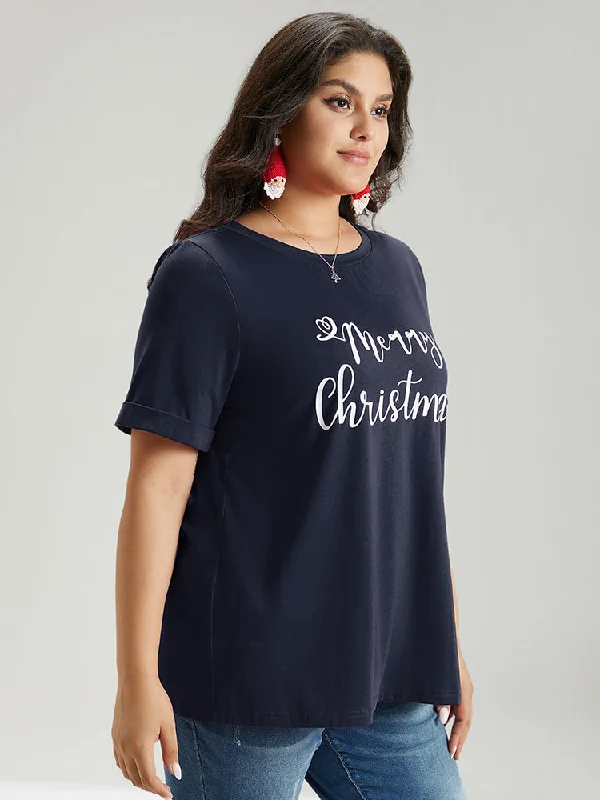 christmas-print-round-neck-t-shirt