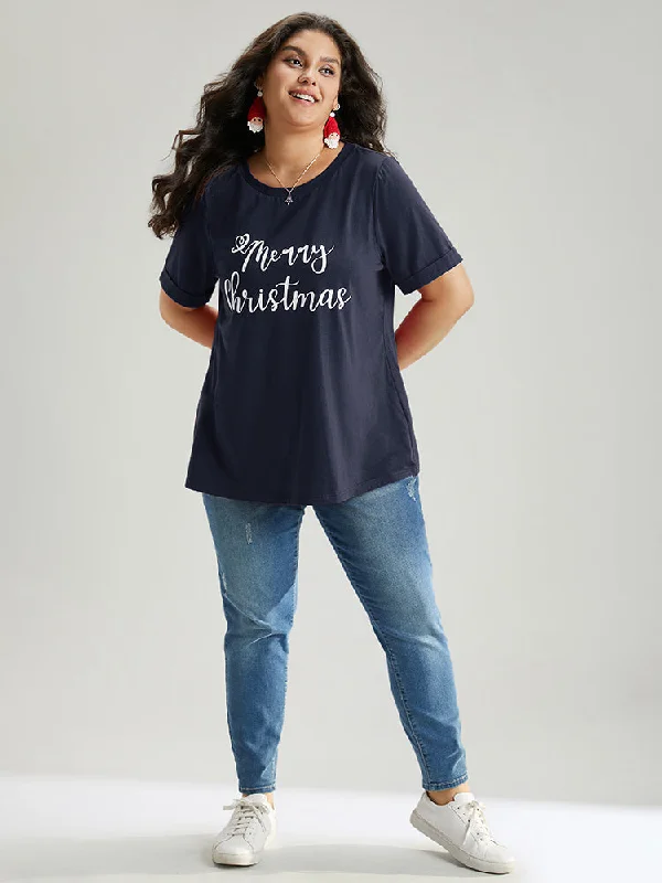 christmas-print-round-neck-t-shirt