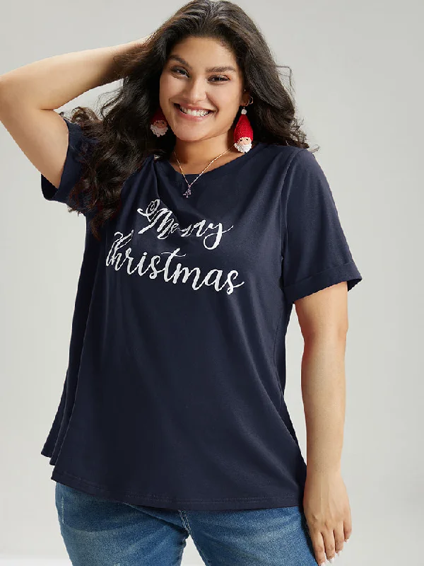 christmas-print-round-neck-t-shirt