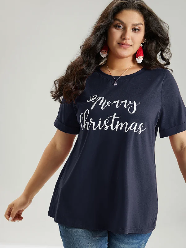 christmas-print-round-neck-t-shirt