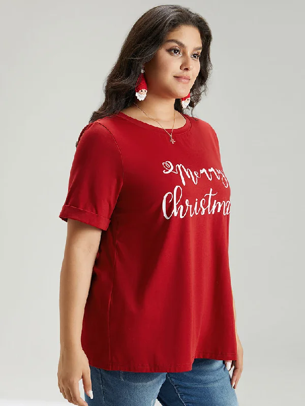 christmas-print-round-neck-t-shirt