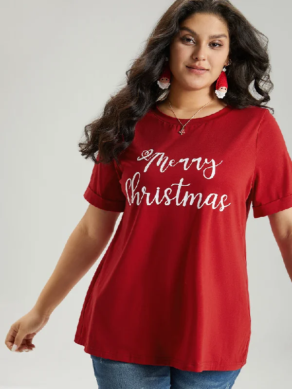 christmas-print-round-neck-t-shirt