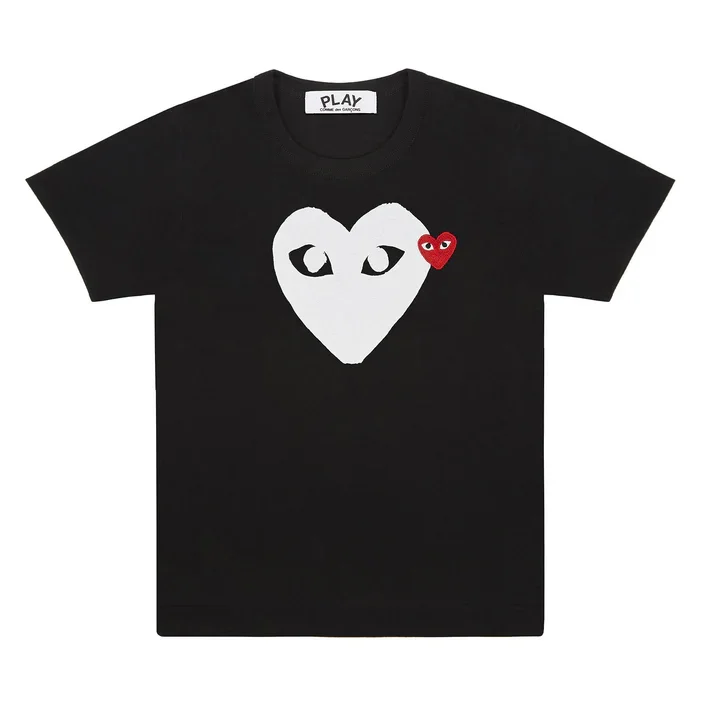 Laminated Whtie Heart Tee Unisex