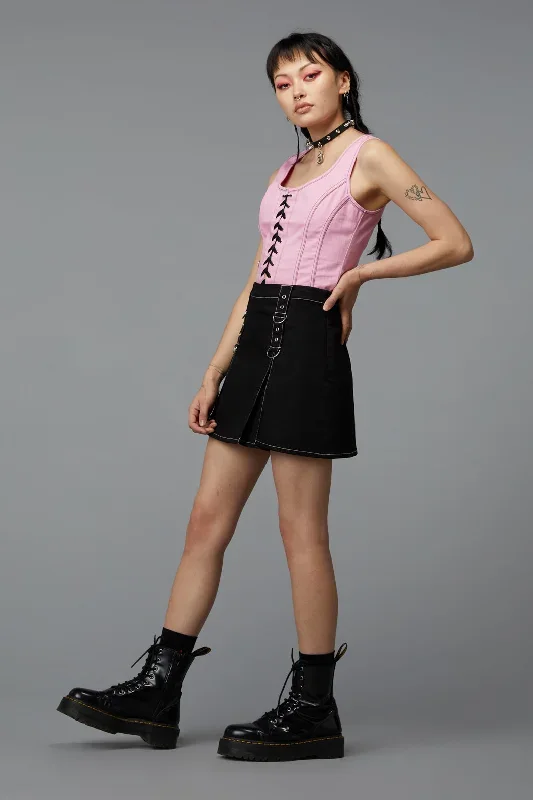 contrast-stitch-skort