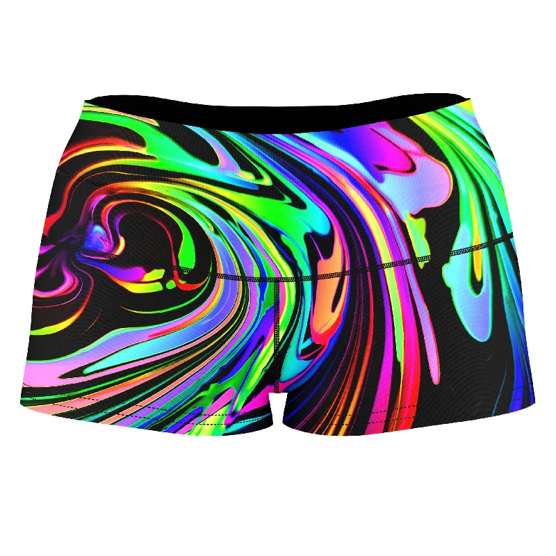 Cosmic Swirl High-Waisted Women's Shorts