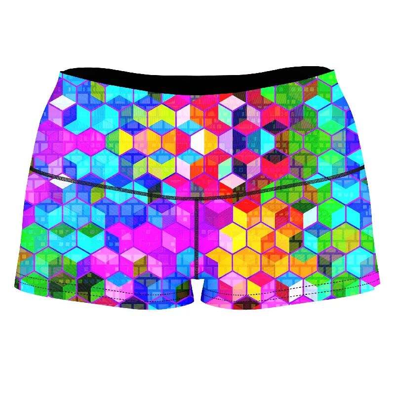 Cubism High-Waisted Women's Shorts