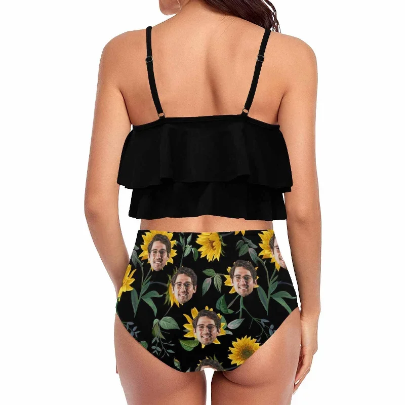 custom-face-sunflower-ruffle-tankini-personalized-bathing-suit-summer-swimsuit-womens-ruffle-bikini-set